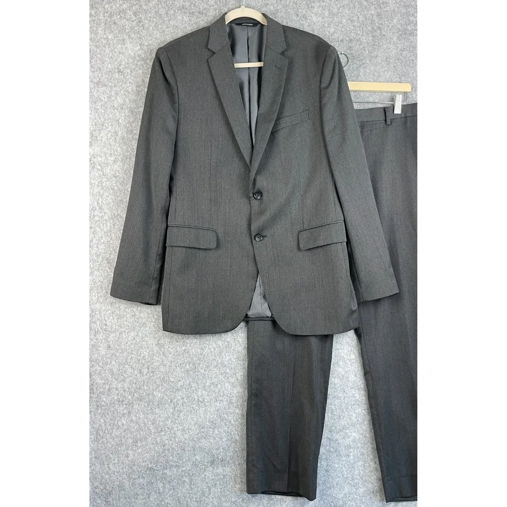 Banana Republic Lanificio F.lli Cerruti Wool Suit Men Gray Blazer 40R Pant 34x29